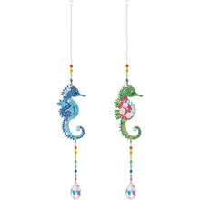 Load image into Gallery viewer, 5D Diamond Painting Crystal Wind Chime Seahorse 2 Pieces