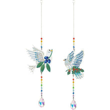 Load image into Gallery viewer, 5D Diamond Painting Crystal Wind Chime Doves 2 Pieces