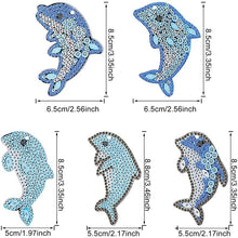 Load image into Gallery viewer, 5D Diamond Painting Keychain Dolphins 5 Pieces
