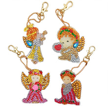 Load image into Gallery viewer, 5D Diamond Painting Keychain Angel 4 Pieces