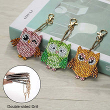 Load image into Gallery viewer, 5D Diamond Painting Keychain - Owls 5 Pieces