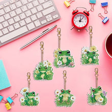 Load image into Gallery viewer, 5D Diamond Painting Keychain Frogs 6 Pieces