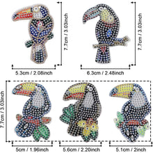 Load image into Gallery viewer, 5D Diamond Painting Keychain with Parrots 5 Pieces