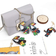 Load image into Gallery viewer, 5D Diamond Painting Keychain with Parrots 5 Pieces
