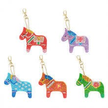 Load image into Gallery viewer, 5D Diamond Painting Keychain Horses