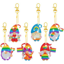 Load image into Gallery viewer, 5D Diamond Painting Keychain Rainbow Gnome