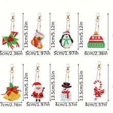 Load image into Gallery viewer, 5D Diamond Painting Keychain Set 1 Christmas 8 Pieces