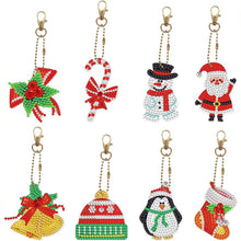 Load image into Gallery viewer, 5D Diamond Painting Keychain Set 1 Christmas 8 Pieces