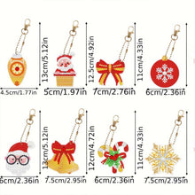 Load image into Gallery viewer, 5D Diamond Painting Keychain Set 2 Christmas 8 Pieces