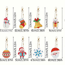 Load image into Gallery viewer, 5D Diamond Painting Keychain Set 3 Christmas 8 Pieces
