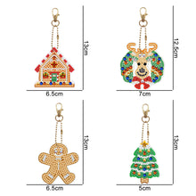Load image into Gallery viewer, 5D Diamond Painting Keychain Christmas 4 Pieces