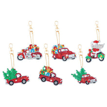 Load image into Gallery viewer, 5D Diamond Painting Keychain Christmas 6 Pieces