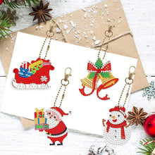Load image into Gallery viewer, 5D Diamond Painting Keychain Christmas 8 Pieces
