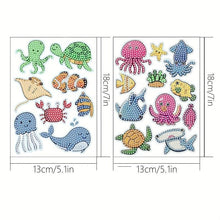 Load image into Gallery viewer, 5D Diamond Painting Sticker Set with Sea Animals for Kids
