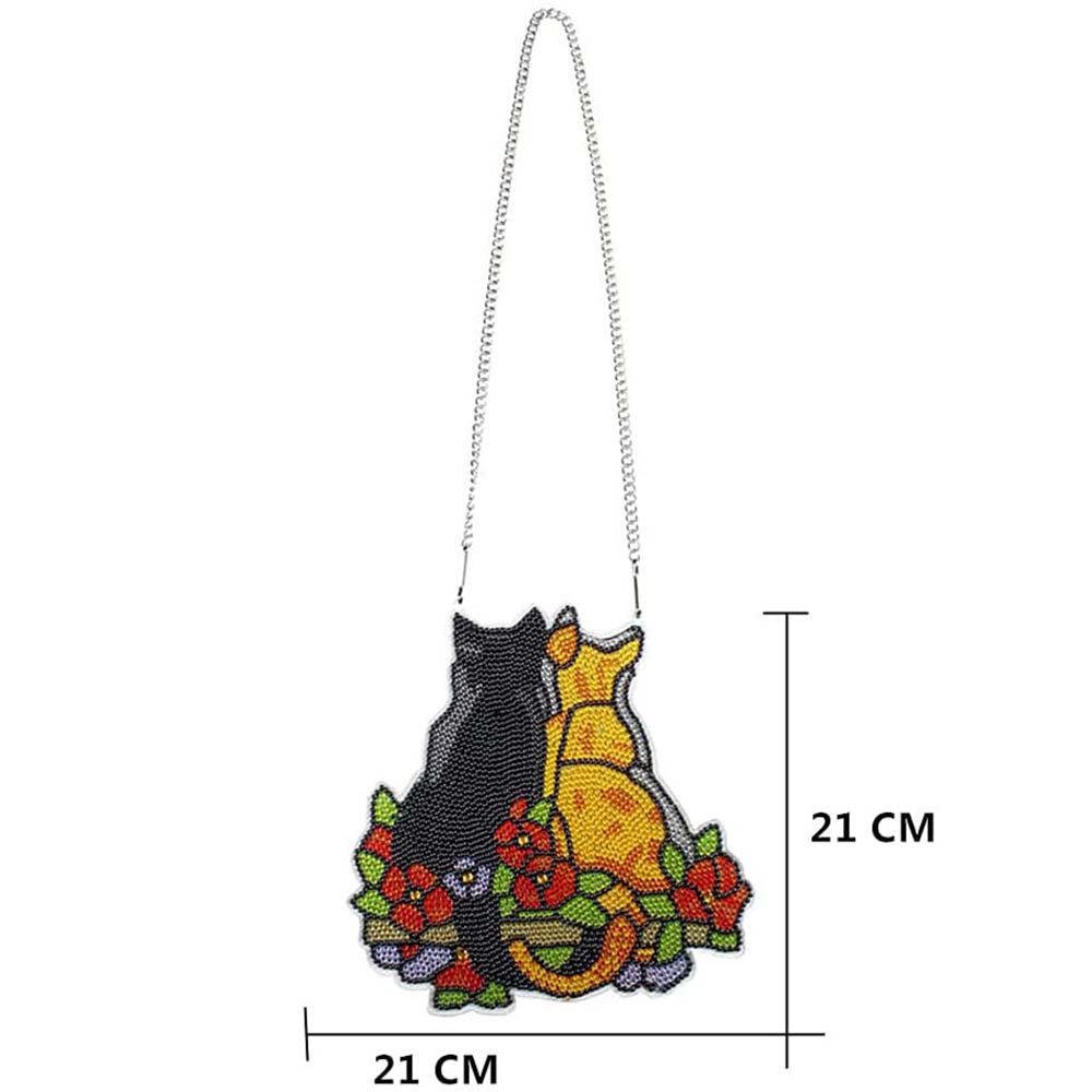 5D Diamond Painting Door Hanger 2 Cats Figured'Art