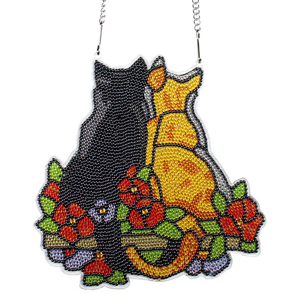 5D Diamond Painting Door Hanger 2 Cats