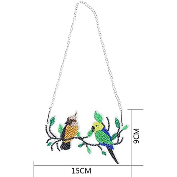 5D Diamond Painting Door Hanger with with 2 Birds