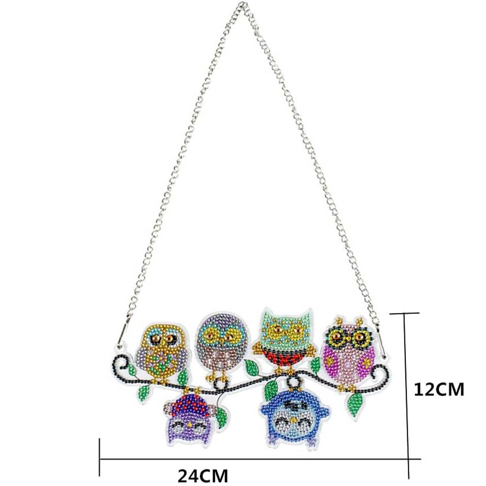 5D Diamond Painting Door Hanger with 6 Owls