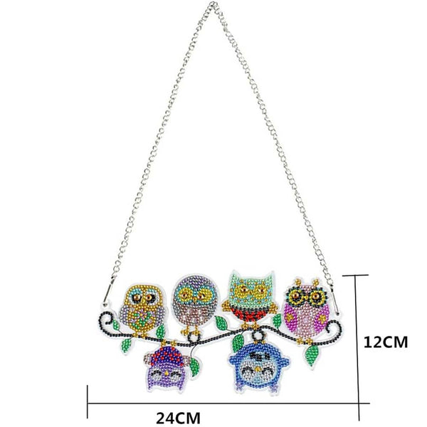 5D Diamond Painting Door Hanger with 6 Owls