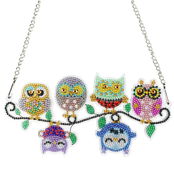 5D Diamond Painting Door Hanger with 6 Owls