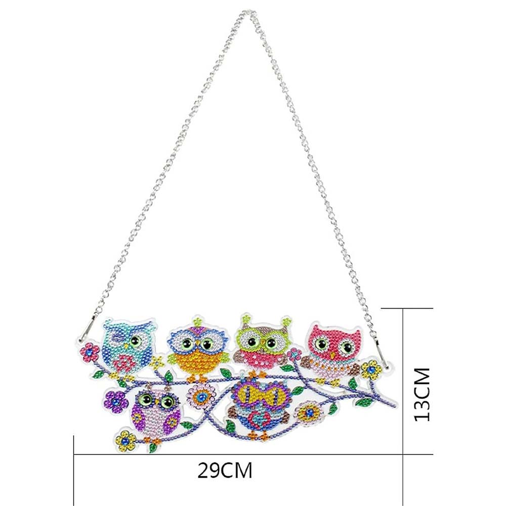 5D Diamond Painting Door Hanger 6 Owls