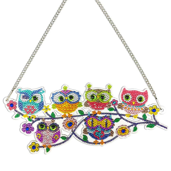 5D Diamond Painting Door Hanger 6 Owls
