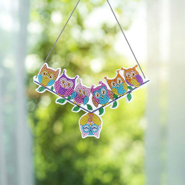 5D Diamond Painting Door Hanger 7 Owls
