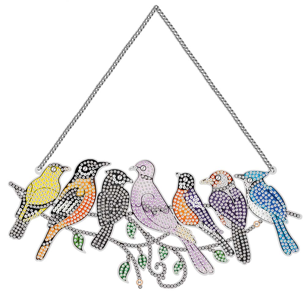 5D Diamond Painting Door Hanger 7 Birds