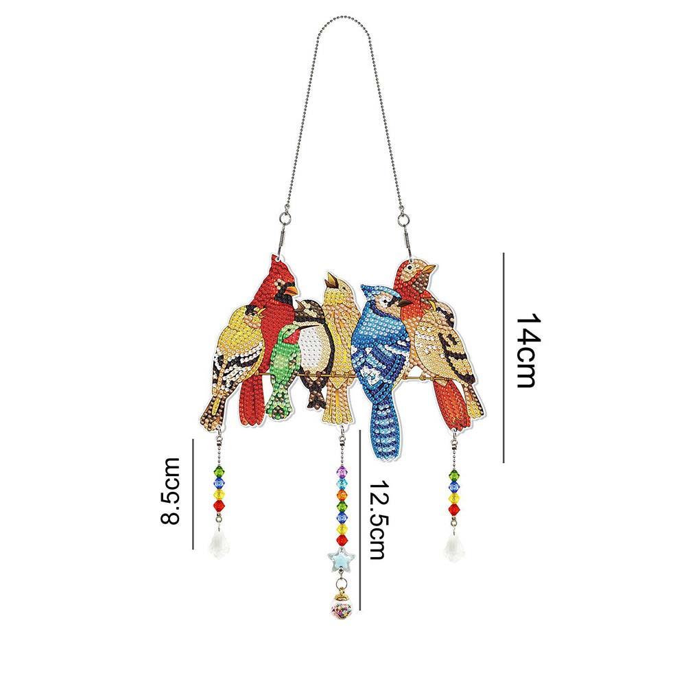 5D Diamond Painting Door Hanger with 7 Birds