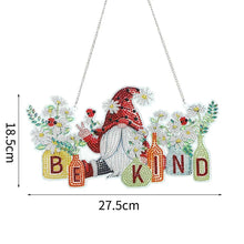 Load image into Gallery viewer, 5D Diamond Painting Door Hanger Be Kind Gnome