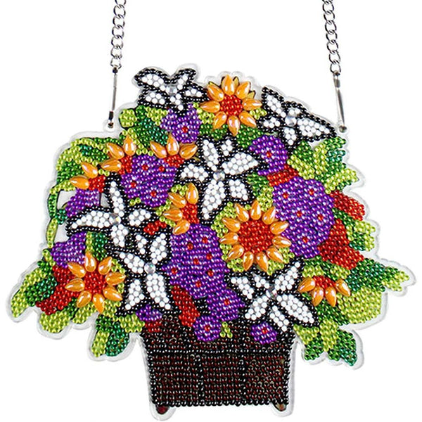 5D Diamond Painting Door Hanger with Flower Pot