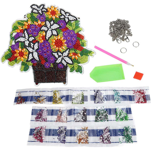 5D Diamond Painting Door Hanger with Flower Pot