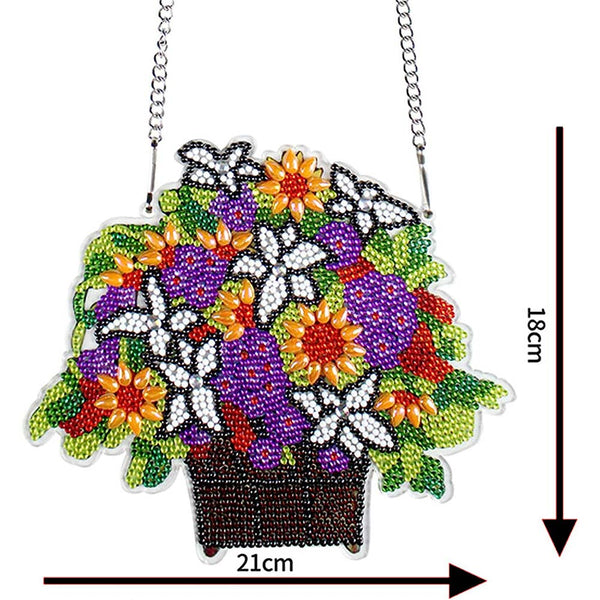 5D Diamond Painting Door Hanger with Flower Pot
