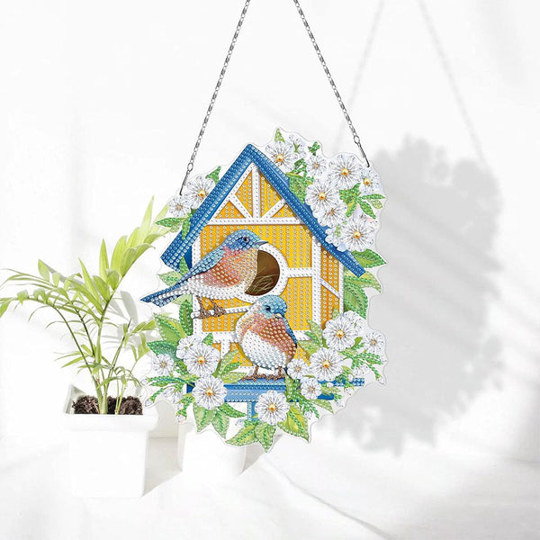 5D Diamond Painting Door Hanger with Double-Sided Birdhouse