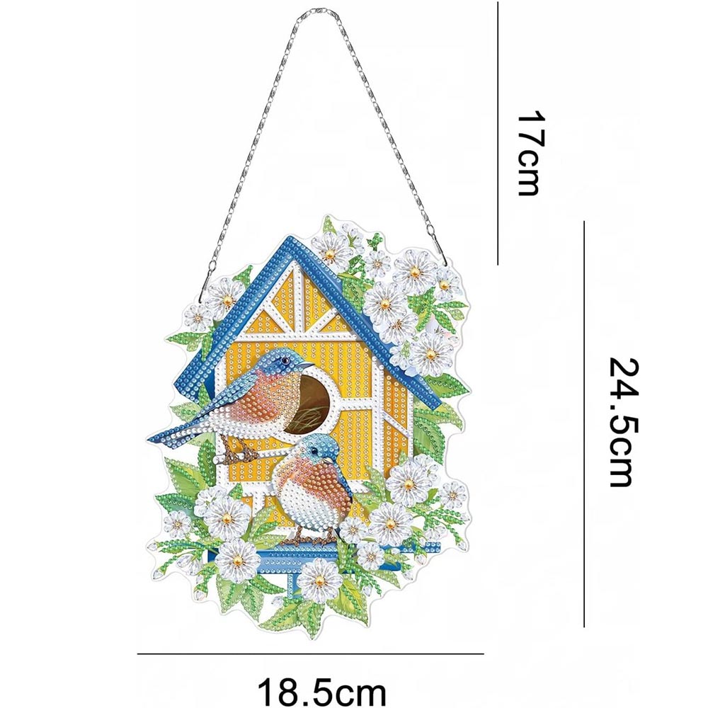5D Diamond Painting Door Hanger with Double-Sided Birdhouse