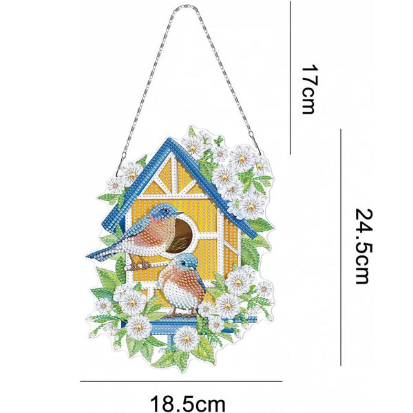 5D Diamond Painting Door Hanger with Double-Sided Birdhouse
