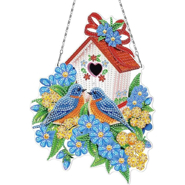5D Diamond Painting Door Hanger Double-Sided with Birdhouse