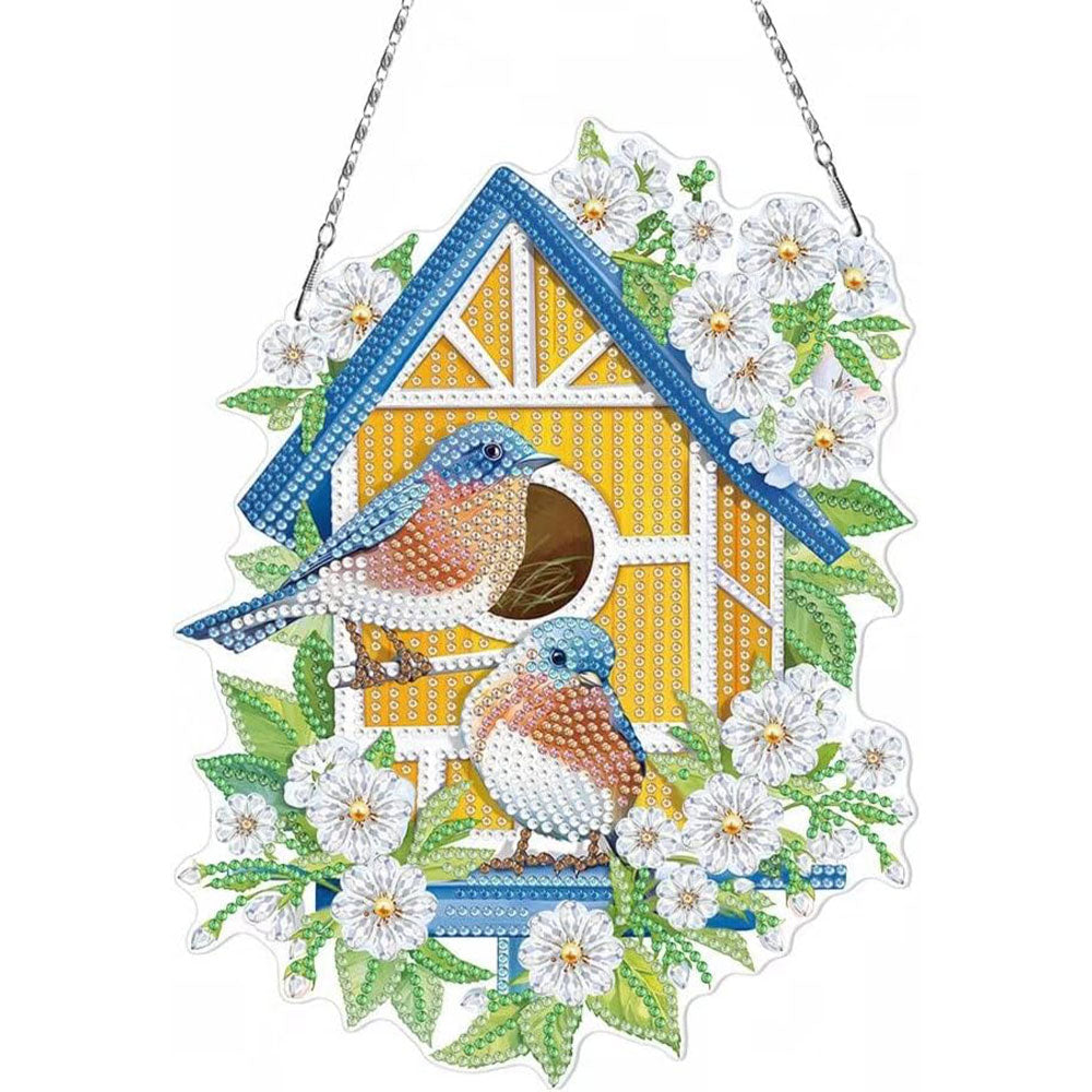 5D Diamond Painting Door Hanger with Double-Sided Birdhouse
