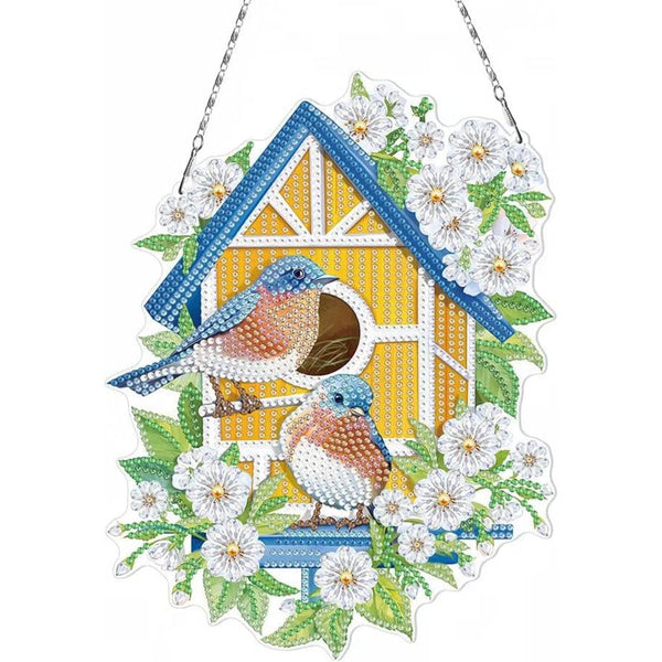 5D Diamond Painting Door Hanger with Double-Sided Birdhouse