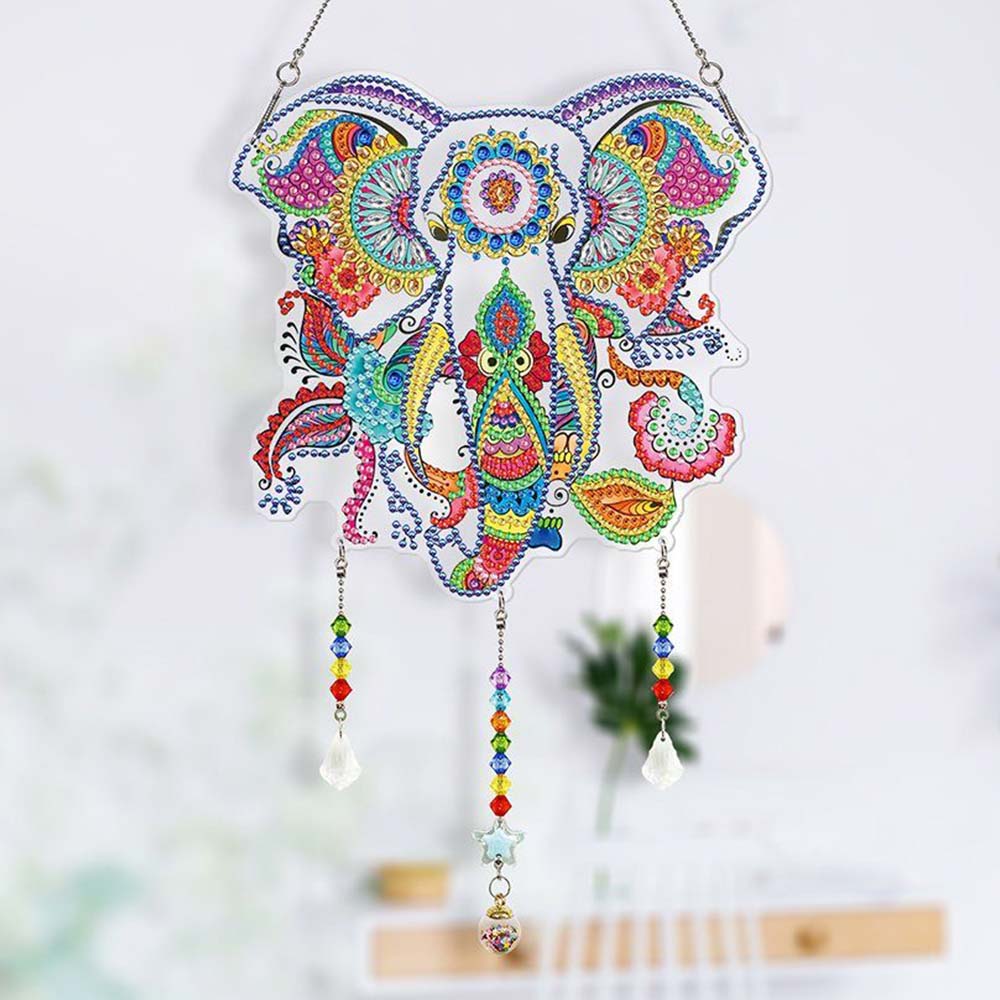 5D Diamond Painting Door Hanger with Elephant