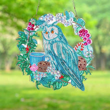 Load image into Gallery viewer, 5D Diamond Painting Door Hanger Owl with Flowers