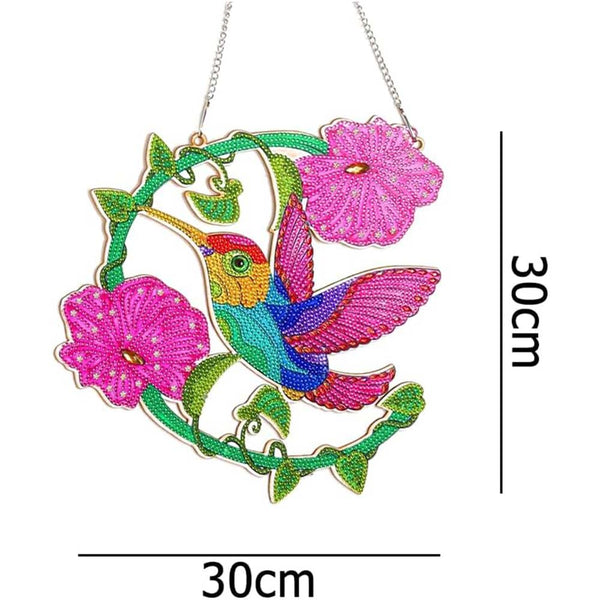 5D Diamond Painting Door Hanger Hummingbird with Flowers