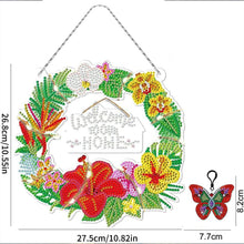 Load image into Gallery viewer, 5D Diamond Painting Door Hanger with Wreath with LED and Pendant
