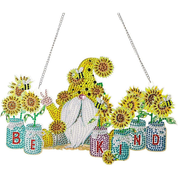5D Diamond Painting Door Hanger Sunflower Gnome