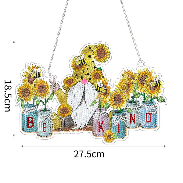 5D Diamond Painting Door Hanger Sunflower Gnome