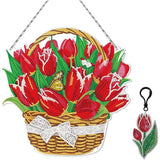 5D Diamond Painting Door Hanger Tulips with LED and Pendant