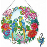 5D Diamond Painting Door Hanger Birds with LED and Pendant