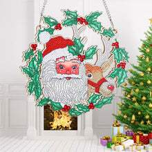 Load image into Gallery viewer, 5D Diamond Painting Door Hanger Santa Claus with Reindeer