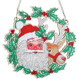 5D Diamond Painting Door Hanger Santa Claus with Reindeer