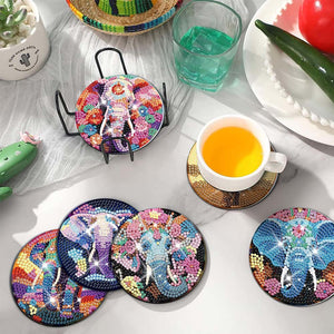 5D Diamond Painting Coaster Elephants